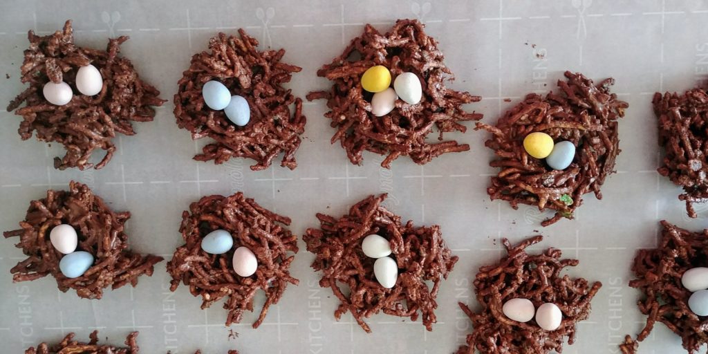 Chocolate Nests Completed on Tray