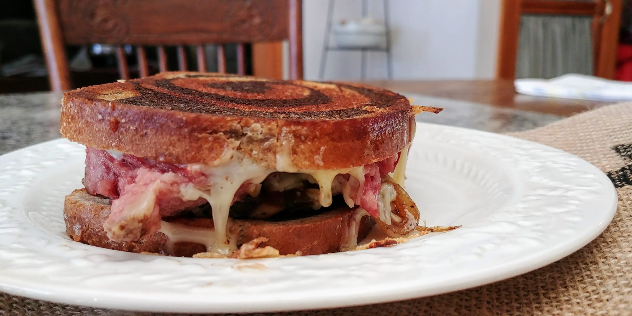 Corned Beef and Onion Grilled Cheese