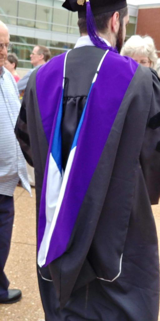 Alex graduation hood