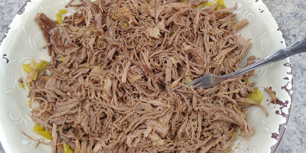 Crockpot Pepperoncini Beef shredded