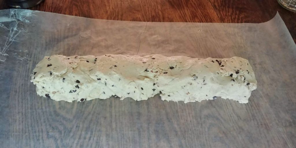 Icebox cookies dough formed into log