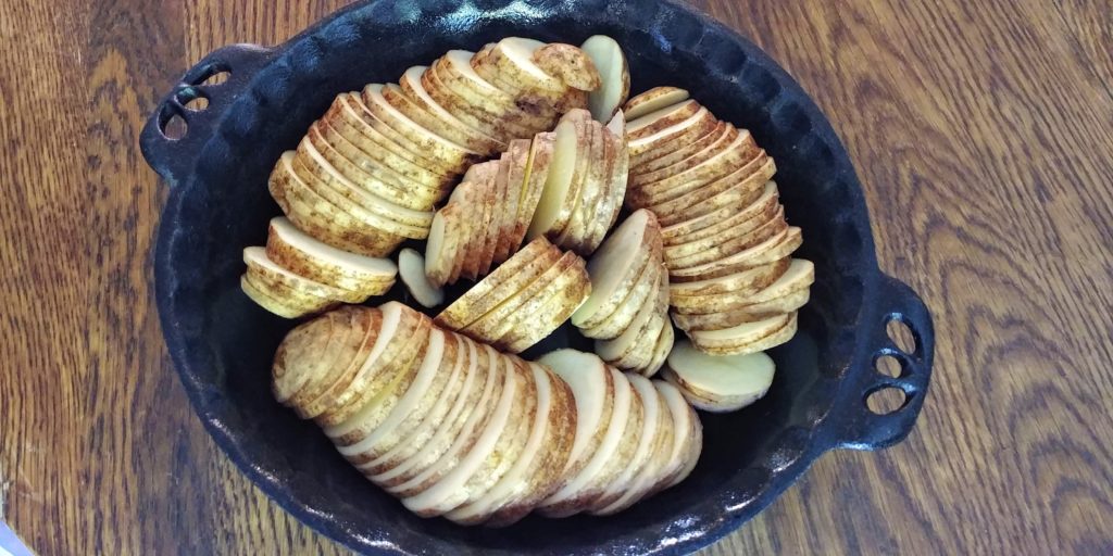 Baked Italian Potatoes in pan