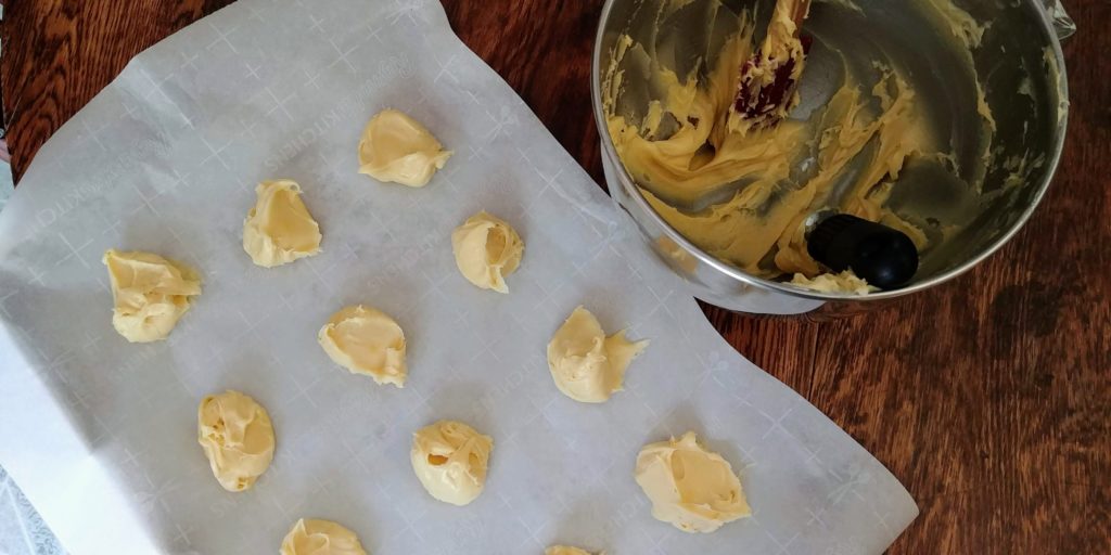 Sunday Best Cream Puffs dough on pan unbaked