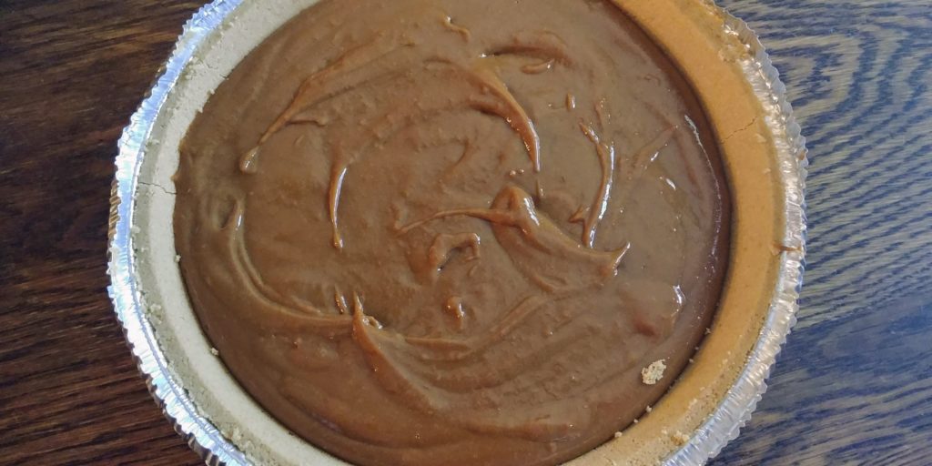 Caramel Pie complete in pan
