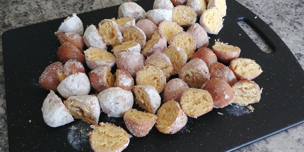 Sherry's Cinnamon Donut Pie holes cut