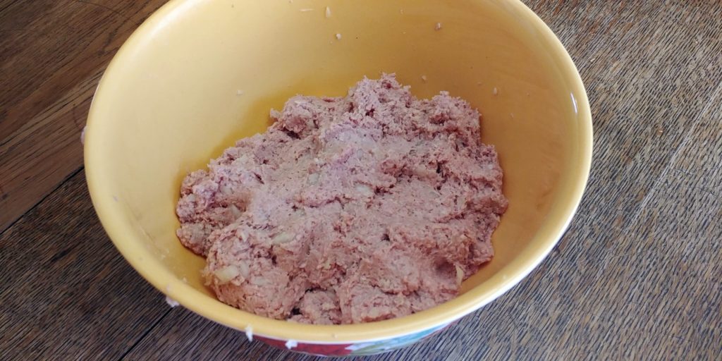 Perfect Turkey Burgers ground meat mixture in bowl
