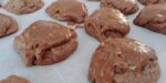 Texas Cake Cookies with pecans close up on board