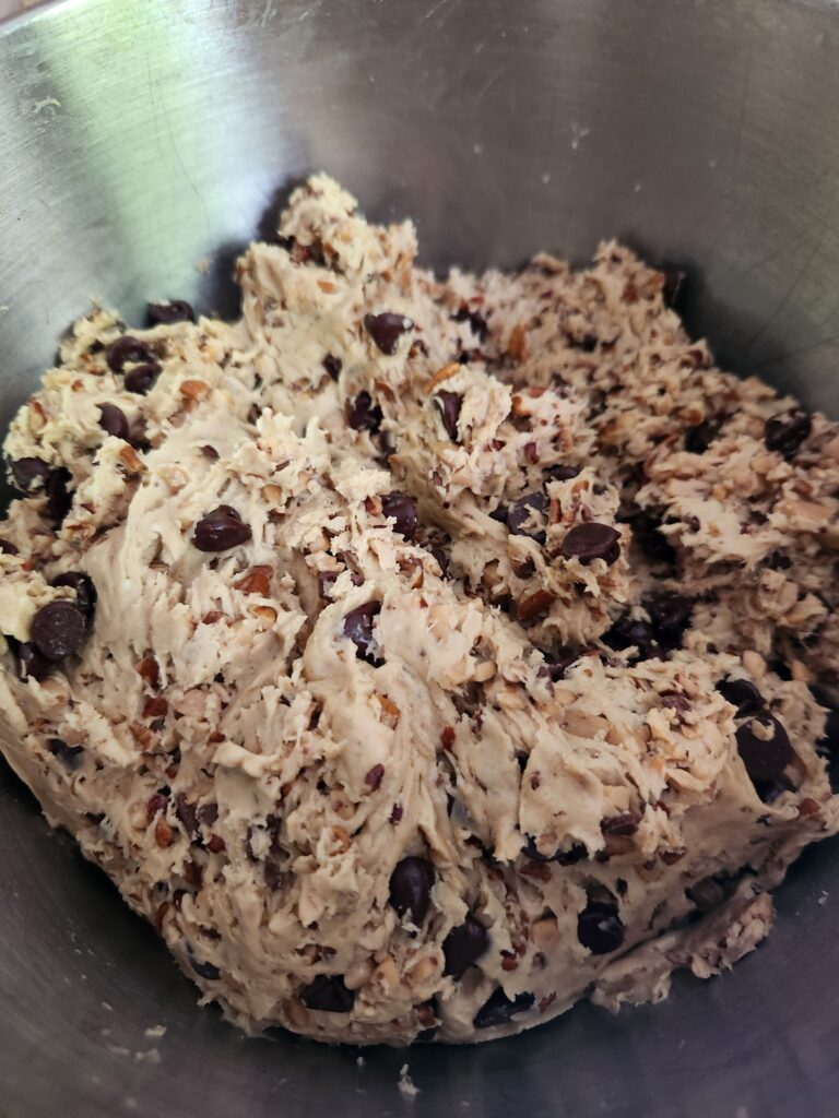 Butter Pecan Cake Mix Cookie dough in bowl